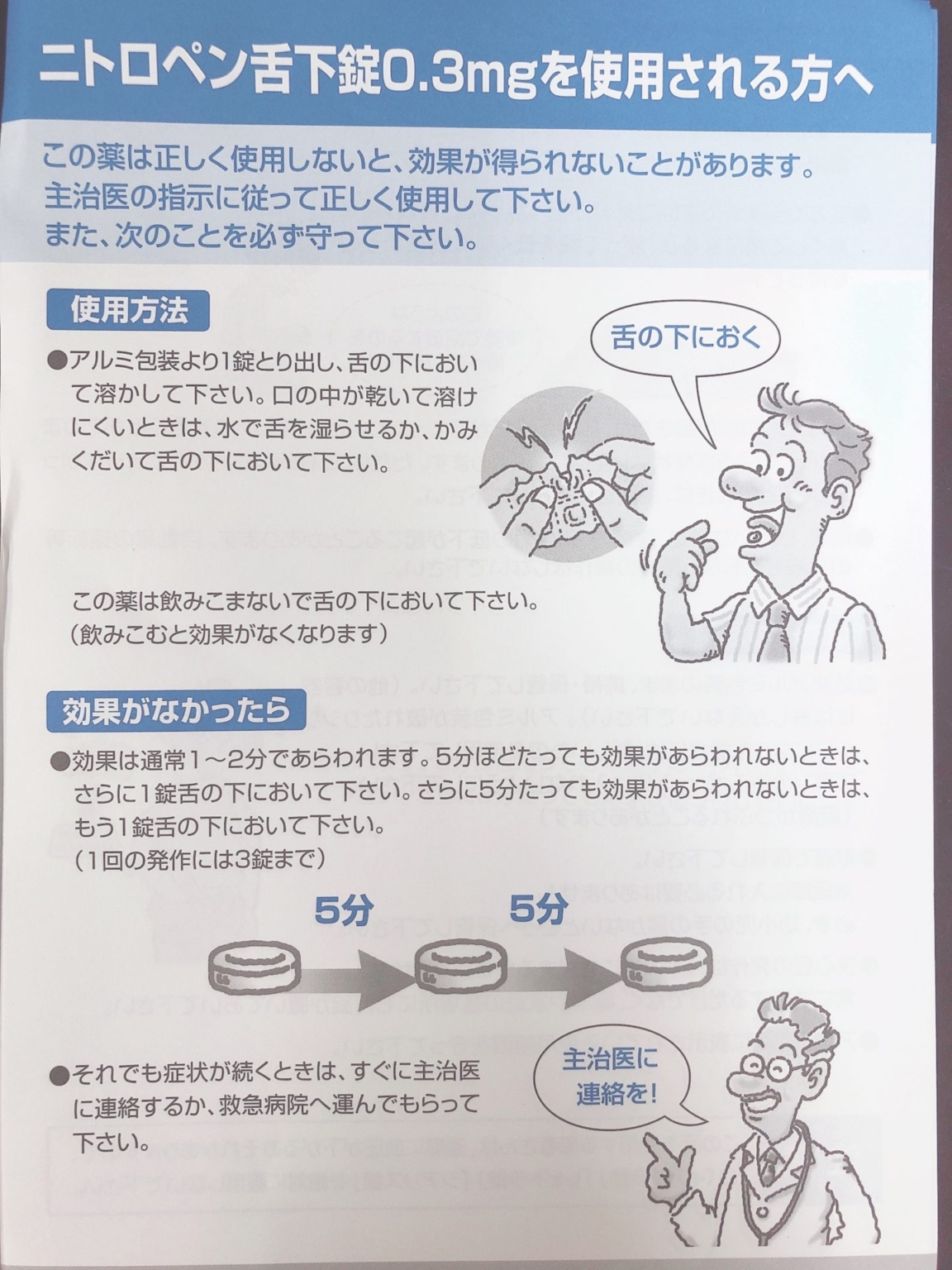 ニトロペン舌下錠指導 _ ニトロペン舌下錠 患者向け指導箋 – ニトロペン舌下錠0 – QZIZ