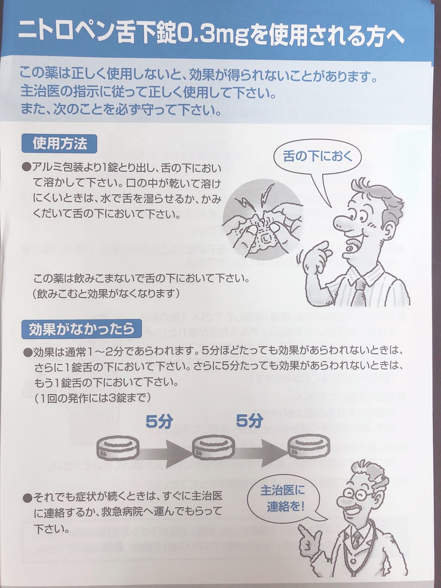 【ニトロペン舌下錠について】 | うおのまち薬局長崎